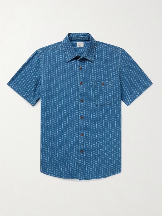 Photo: Faherty - Playa Printed Organic Cotton-Twill Shirt - Blue