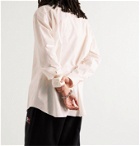 BALENCIAGA - Button-Down Collar Logo-Print Cotton-Poplin Shirt - White