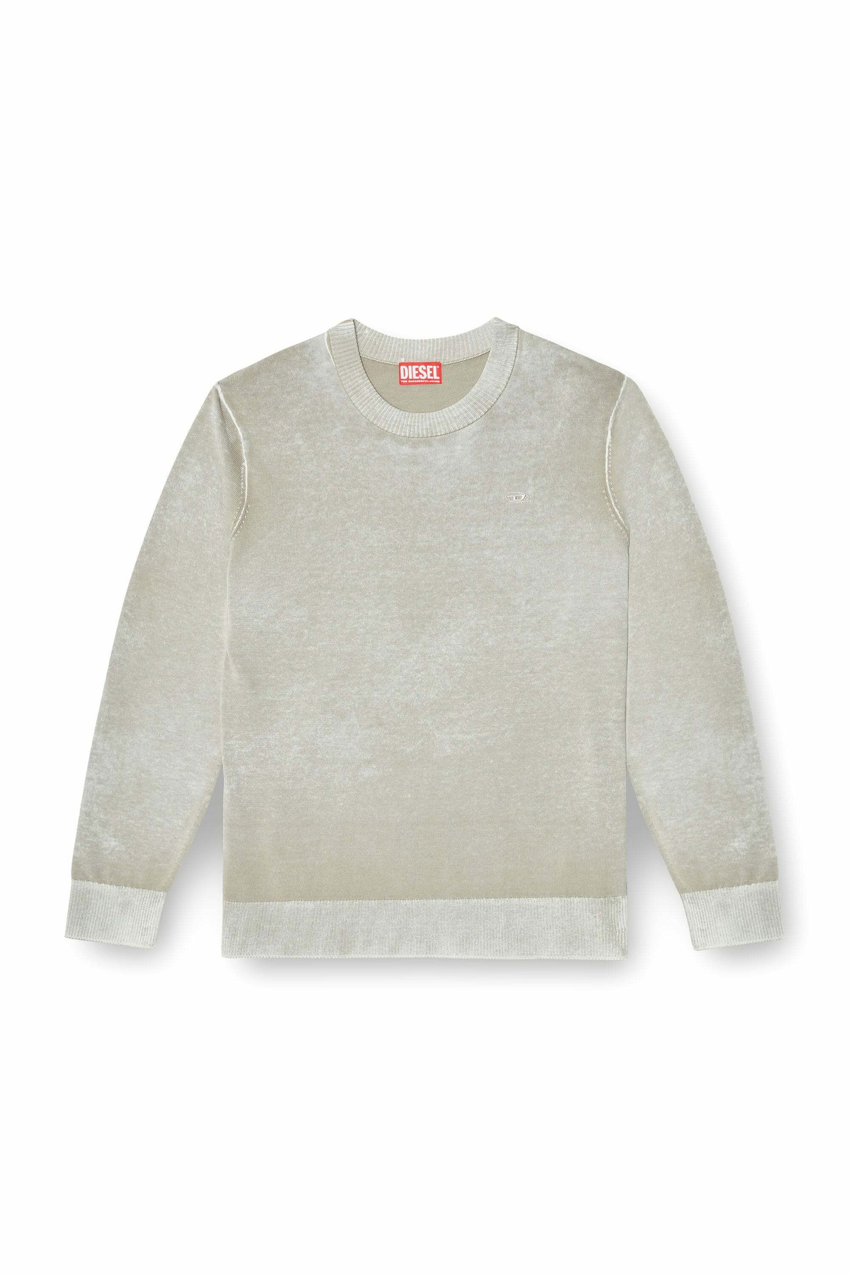 Diesel Jumper with faded reverse print - Knitwear Mens in Grey