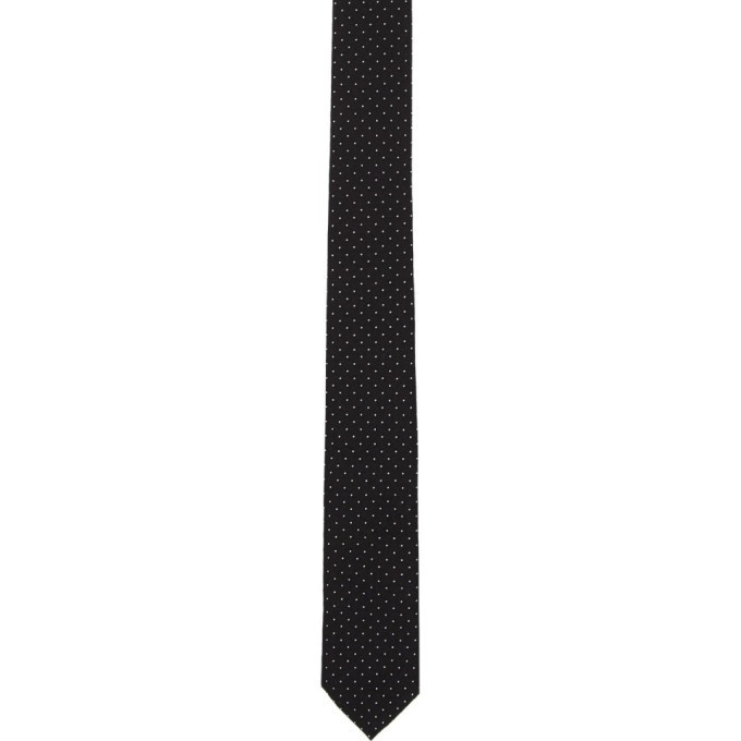 Photo: Saint Laurent Black Polka Dot Print Tie