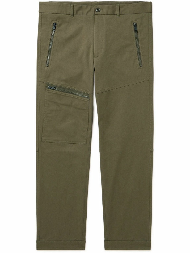 Photo: Moncler - Slim-Fit Straight-Leg Cotton-Blend Twill Trousers - Green