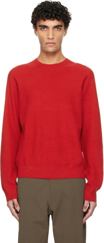 Photo: Veilance Red Conic Wool Midlayer Sweater