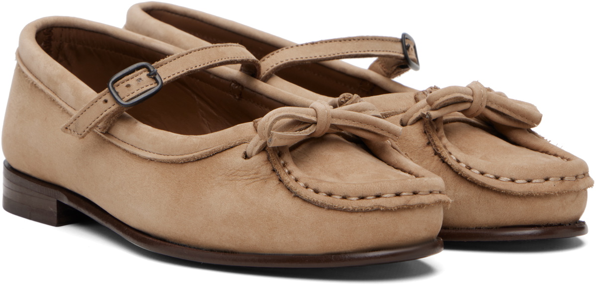 HEREU Beige Roses Nubuck Flats