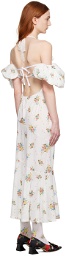 Yuhan Wang White Floral Midi Dress