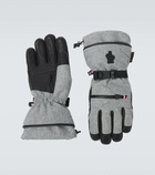 Moncler Grenoble Leather-trimmed virgin wool ski gloves