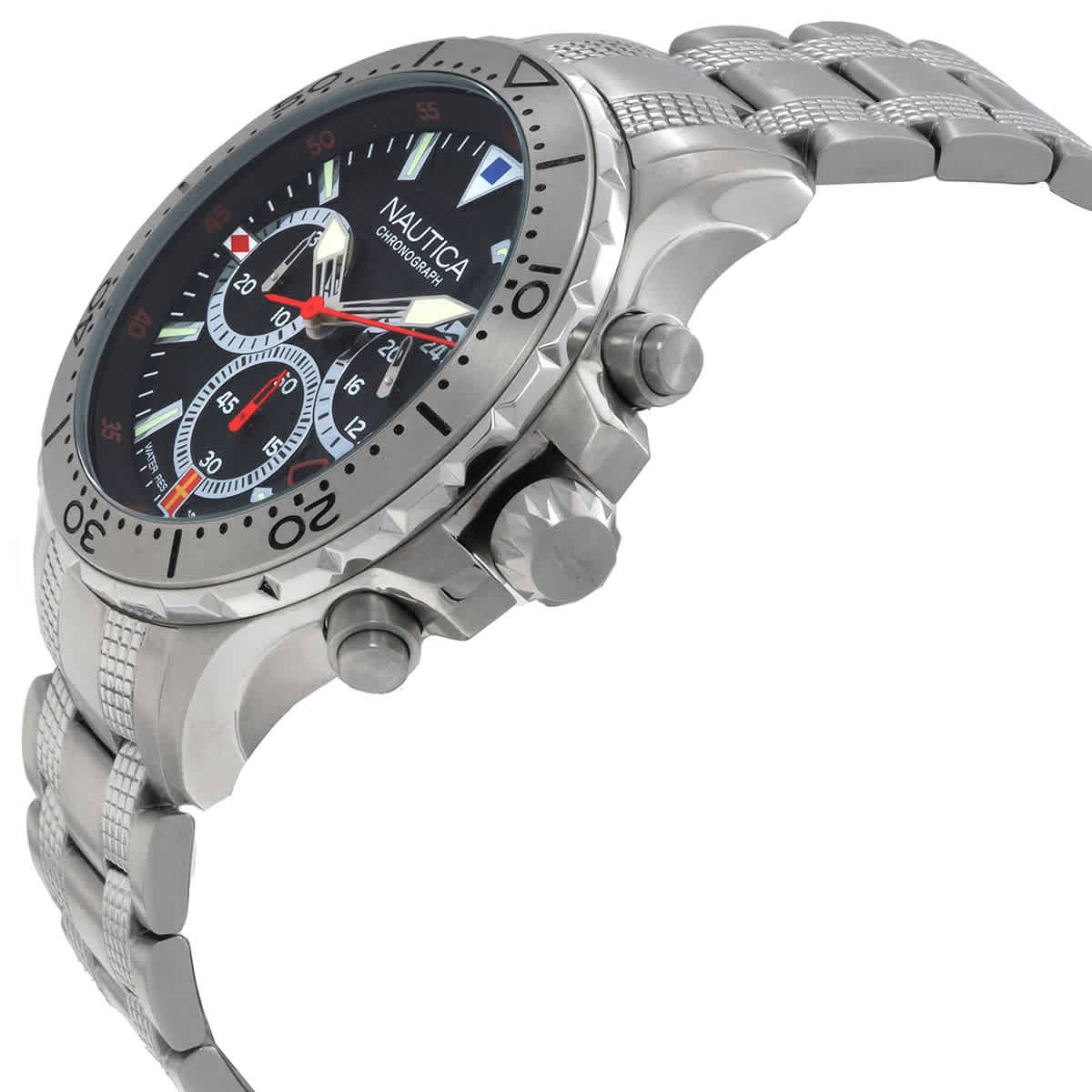 Nautica Nst Chronograph Quartz Black Dial Mens Watch NAPNSF204