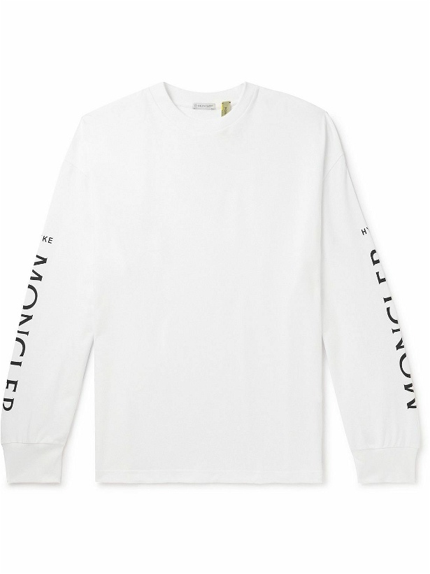 Photo: Moncler Genius - 4 Moncler HYKE Logo-Print Cotton-Jersey T-Shirt - White