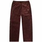 Polar Skate Co. Men's Velour Track Pant in Bordeaux