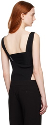 BOYAROVSKAYA Black High-Cut Bodysuit