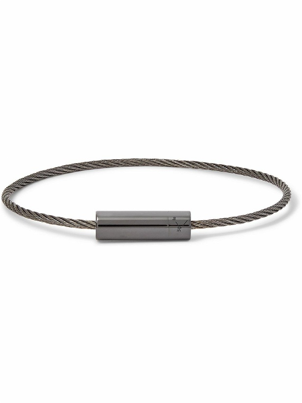 Photo: Le Gramme - Le Câble 5 Brushed Sterling Silver and Ceramic Bracelet - Metallic