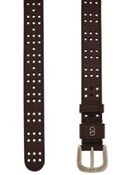 Valentino Garavani Perforated Leather Belt Brown
