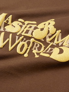 Mastermind World - Metallic Logo-Print Cotton-Jersey T-Shirt - Brown