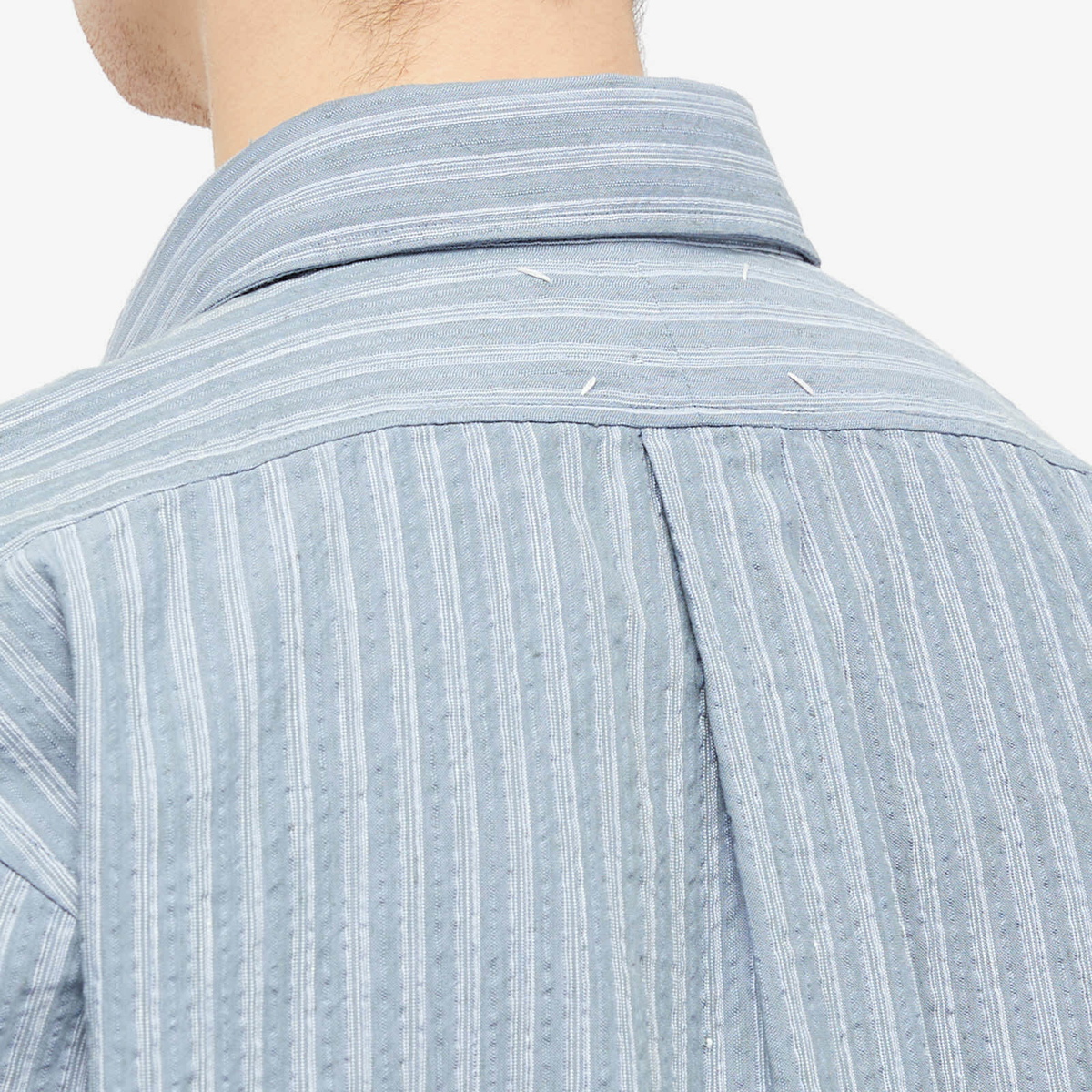 Maison Margiela Men's Stripe Shirt in Blue Maison Margiela