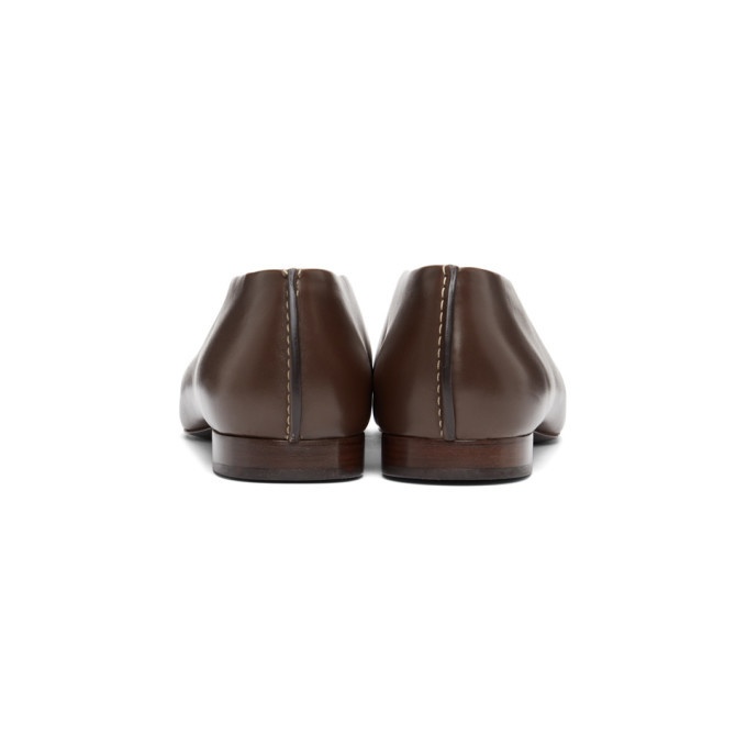 Lemaire Brown Stitch Slippers Lemaire