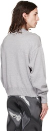 HELIOT EMIL Gray Logo Sweater