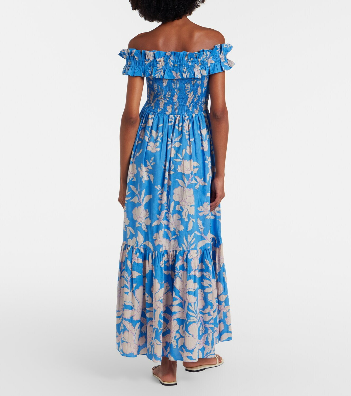 Poupette St Barth Suzanne shirred cotton muslin maxi dress