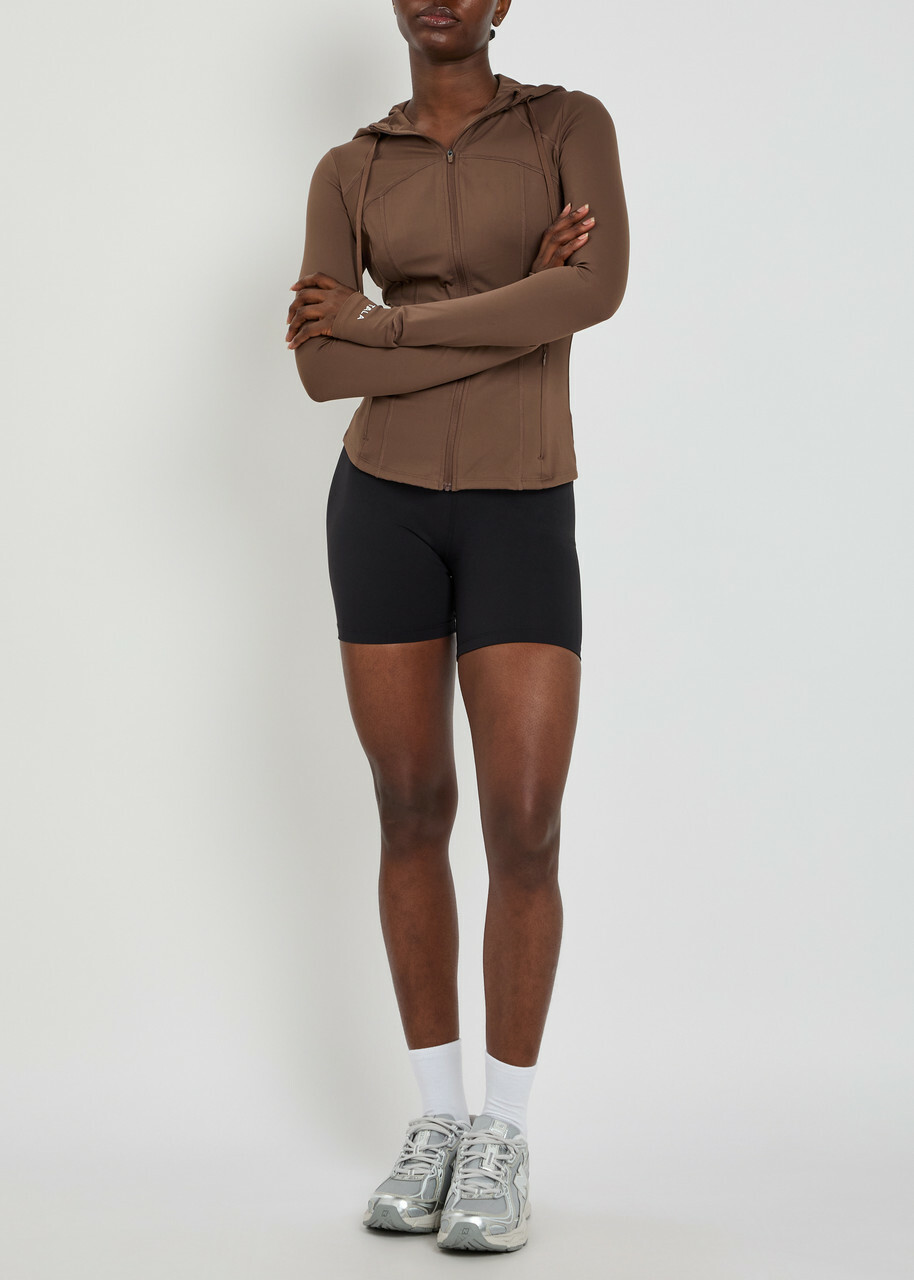 Tala Skinluxe Hooded Stretch-jersey Running Jacket Brown