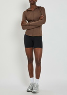 Tala Skinluxe Hooded Stretch-jersey Running Jacket Brown