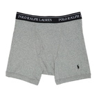 Polo Ralph Lauren Three-Pack Grey and Black Boxer Briefs