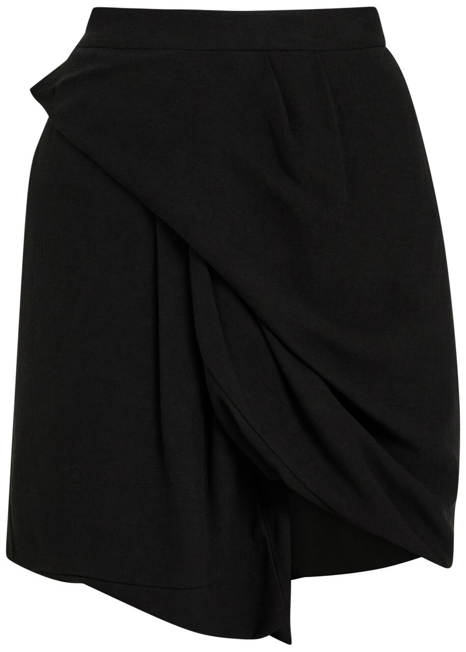 Vivienne Westwood Meghan Draped Wool Mini Wrap Skirt Navy Vivienne