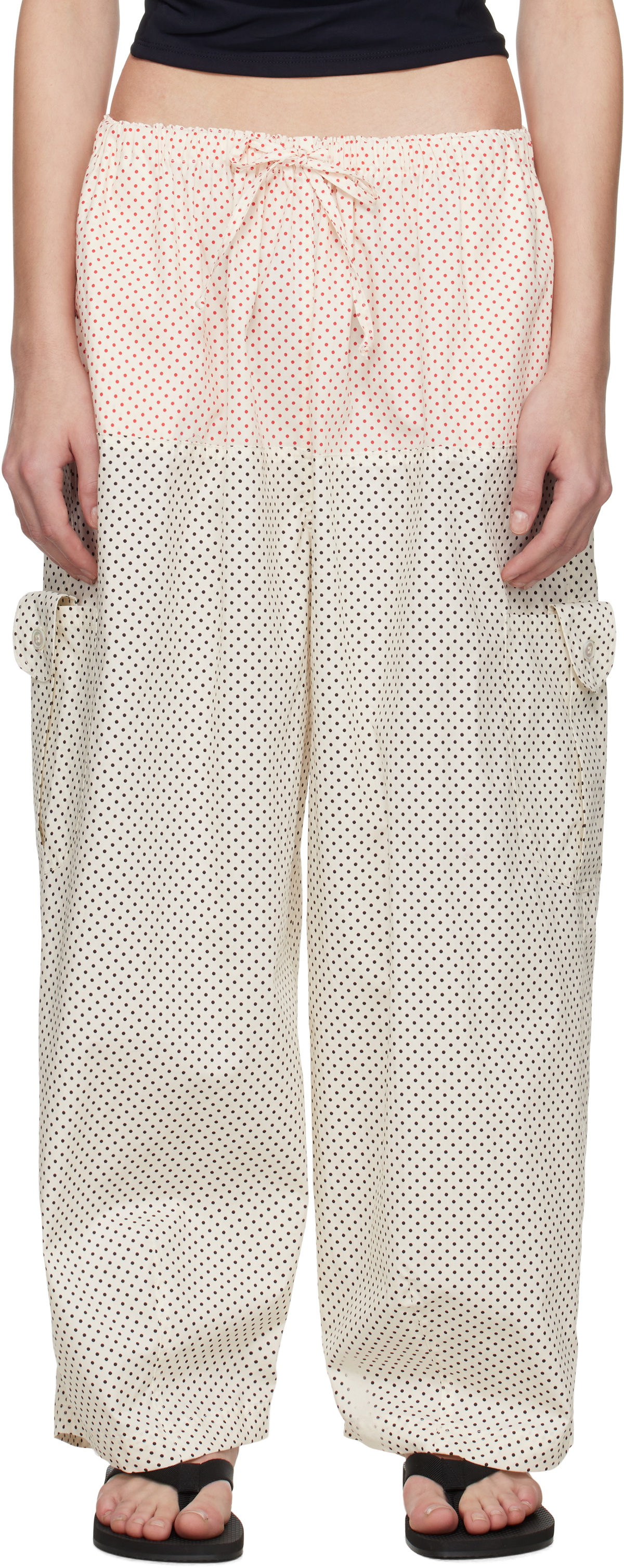 SC103 Off-White Margin Trousers
