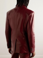 Versace - Slim-Fit Leather Blazer - Red
