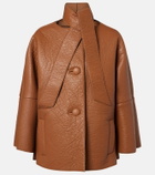 Prada Scarf-detail leather jacket