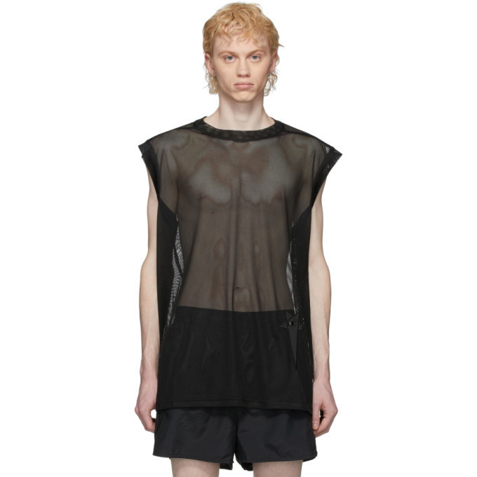 Photo: Rick Owens Black Champion Edition Mesh Sleeveless T-Shirt