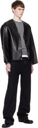 Entire Studios Black Minimal Leather Jacket