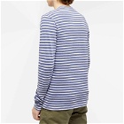 Save Khaki Men's Organic Hemp Stripe Long Sleeve T-Shirt in Marine