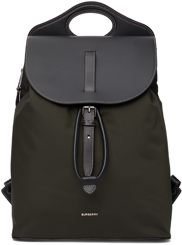 Photo: Burberry Green & Black Nylon Pocket Backpack