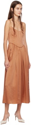 Zimmermann Brown Paneled Midi Dress