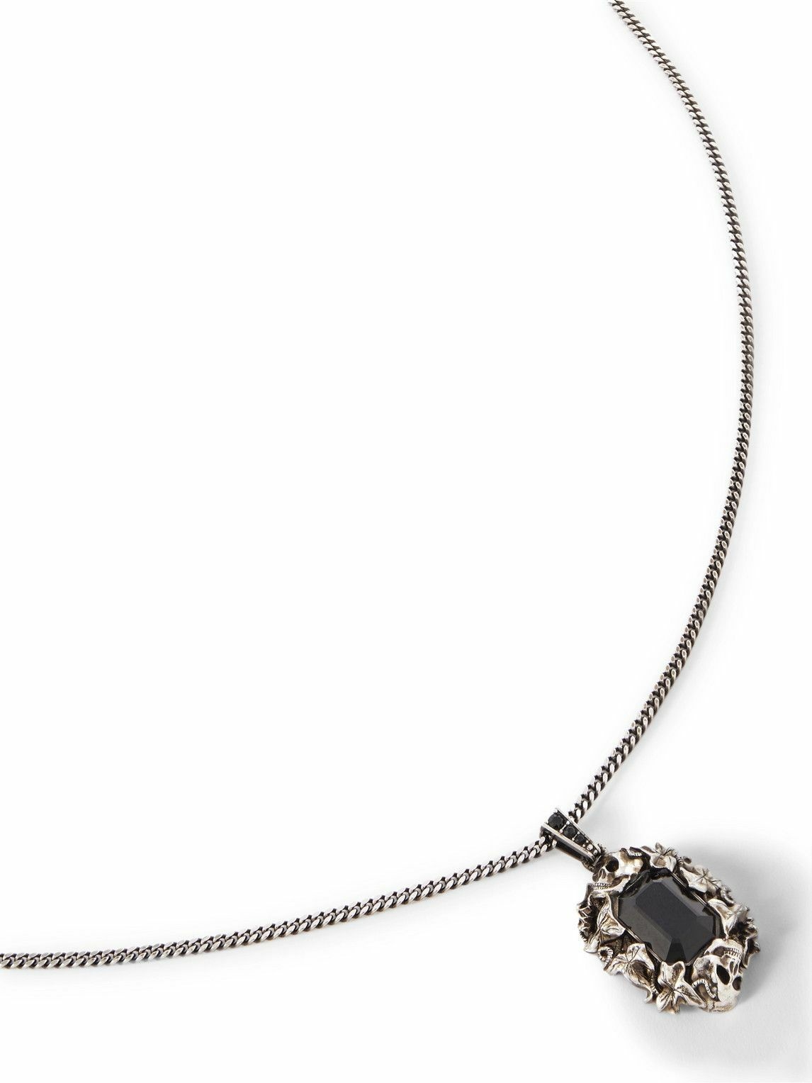 Photo: Alexander McQueen - Ivy Skull Silver-Tone Crystal Necklace
