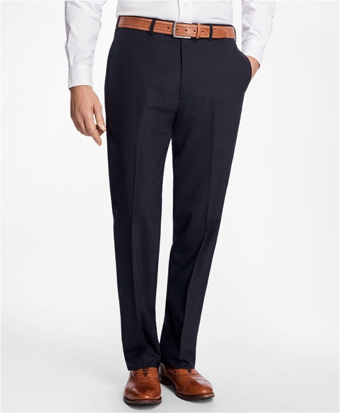 Photo: Brooks Brothers Men's Madison Fit Cool Houndstooth Trousers | Navy