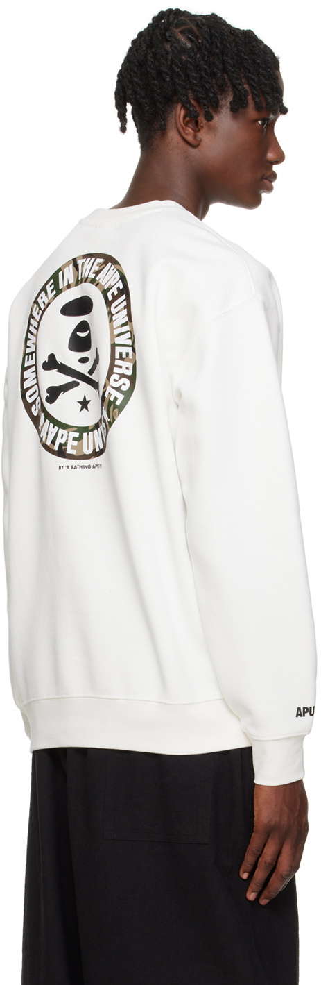 Aape By A Bathing Ape White Basic Aape Sweatshirt Aape By A Bathing Ape