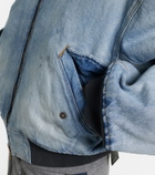 Balenciaga Cropped denim bomber jacket