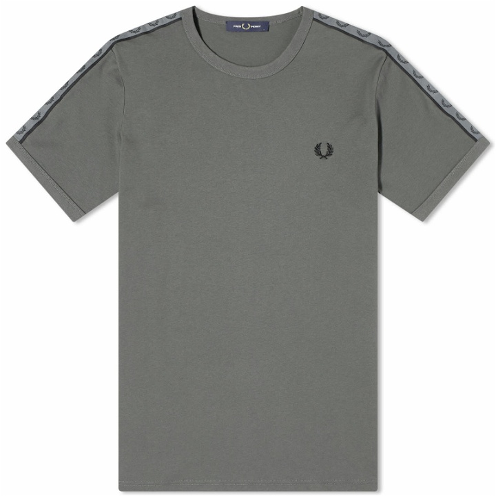 Photo: Fred Perry Men's Contrast Tape Ringer T-Shirt in Field Green