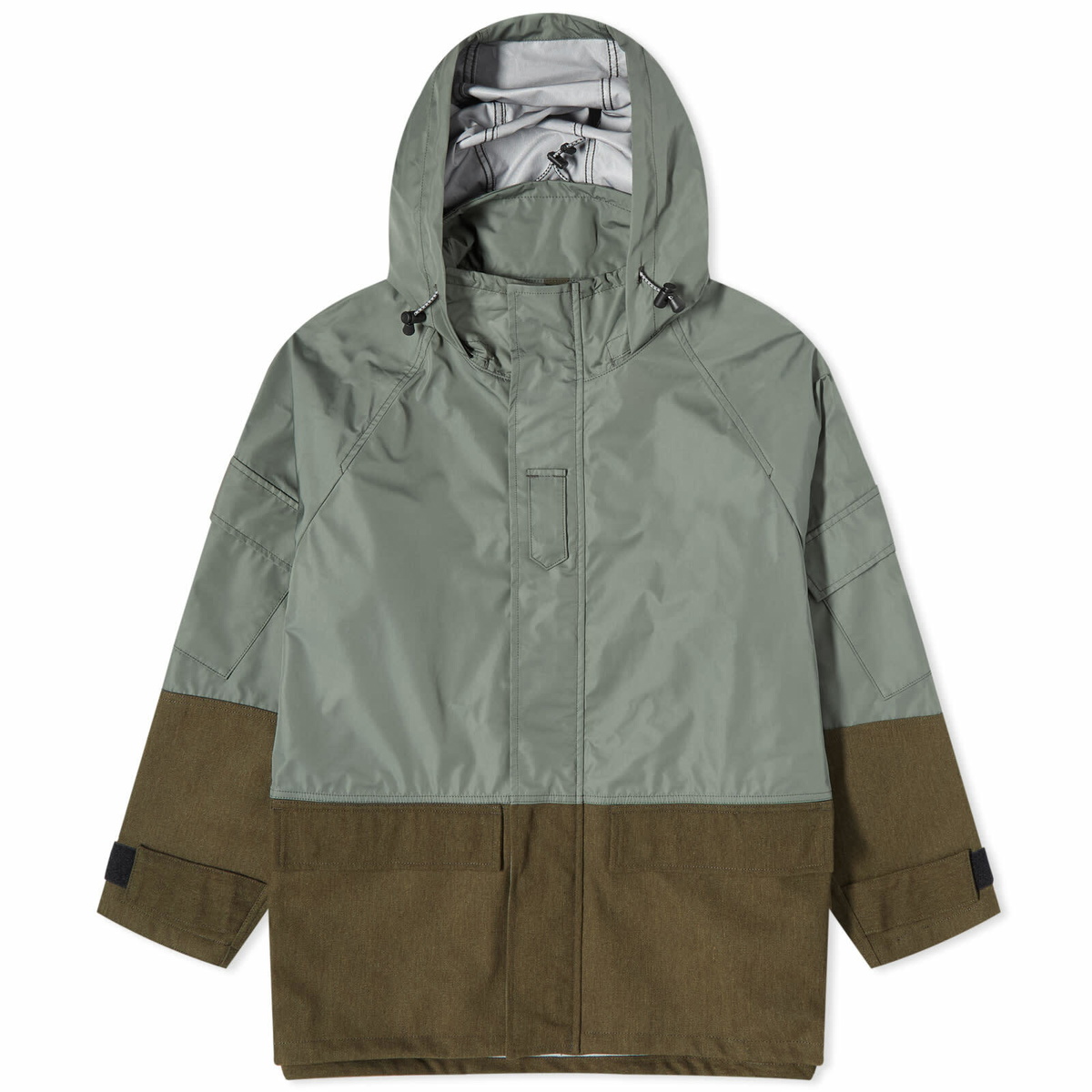 Comme Des Garcons Homme Men s Taffeta Wool 3 Layer Jacket in Khaki Comme des Garcons Homme
