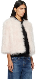 Yves Salomon Pink Turkey Feather Jacket