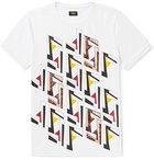 Fendi - Slim-Fit Velvet-Appliquéd Printed Cotton-Jersey T-Shirt - White