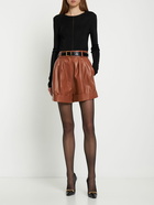 ALEXANDRE VAUTHIER - High Waisted Leather Shorts