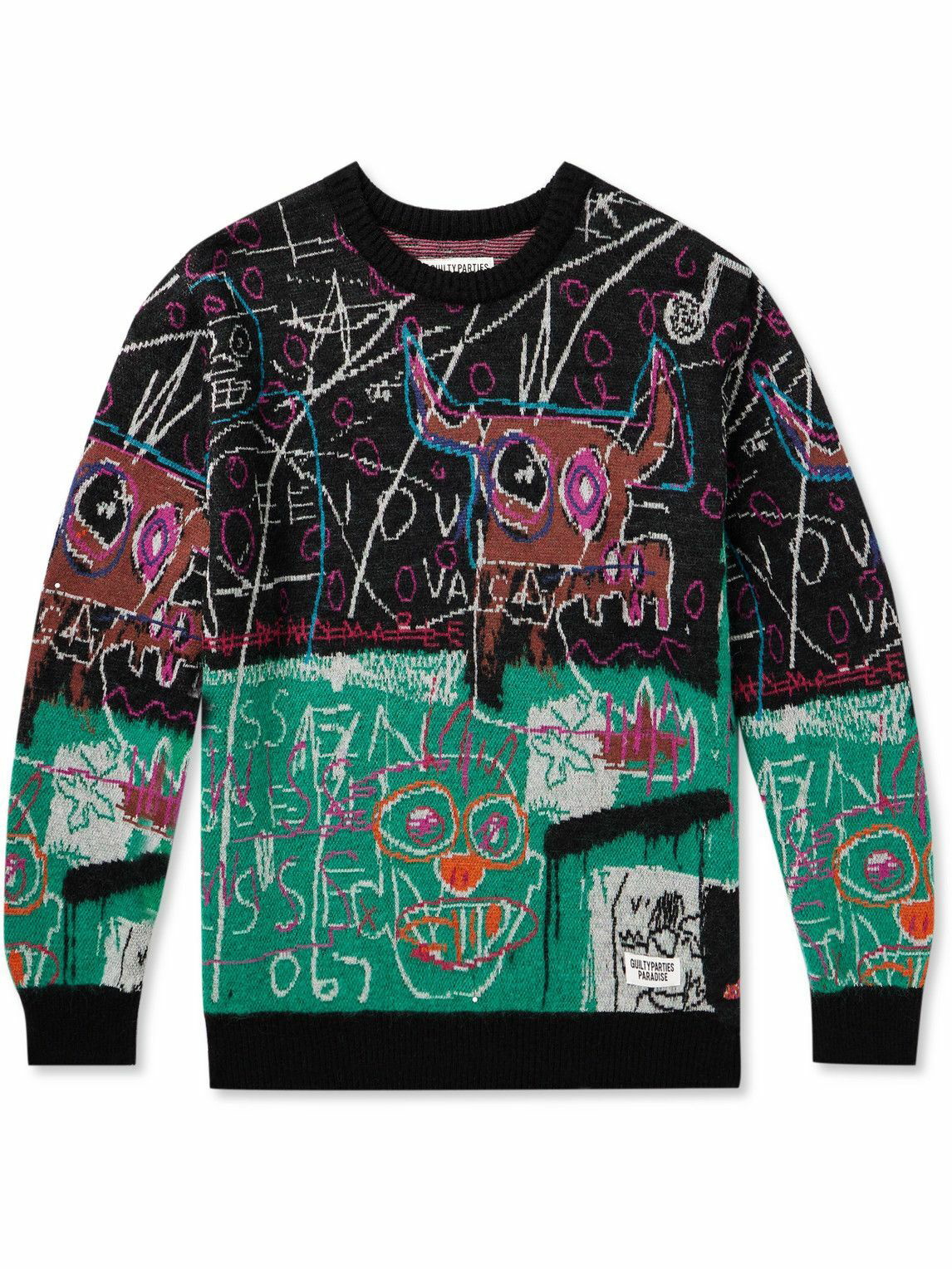 Wacko Maria - Jean-Michel Basquiat Cotton-Blend Jacquard Sweater 