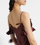Self-Portrait Embellished satin gown