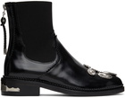 Toga Pulla Black Embellished Chelsea Boots