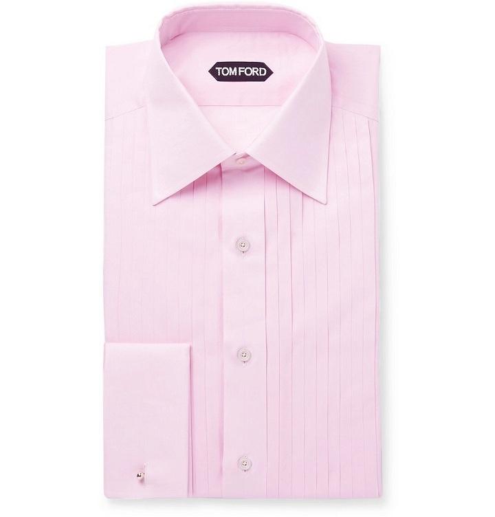 Photo: TOM FORD - Pink Slim-Fit Bib-Front Cotton-Voile Shirt - Men - Pink