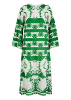 Borgo DE Nor Seraphina Lace-panelled Fine-knit Midi Dress Green 6 (UK6 / XS)