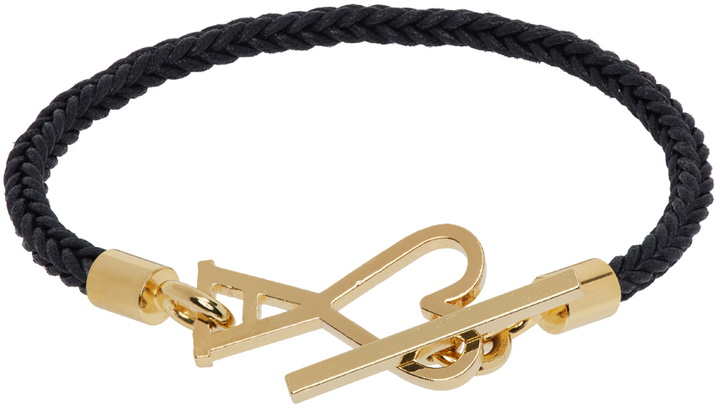 Photo: AMI Paris Black & Gold Ami de Cœur Cord Bracelet