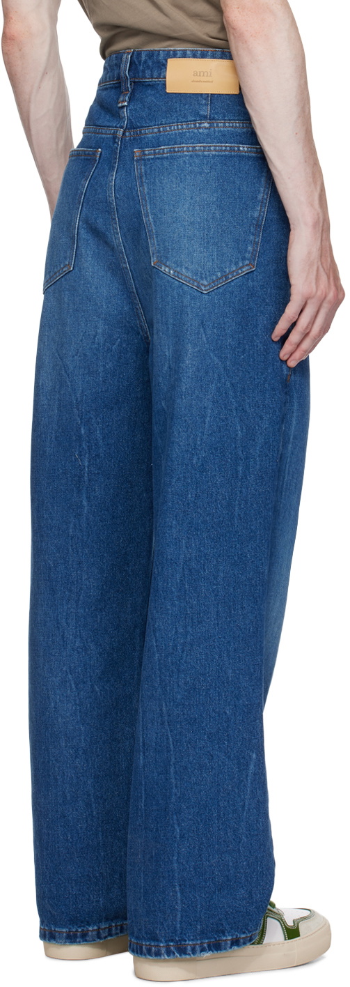 AMI Alexandre Mattiussi Blue Baggy Fit Jeans AMI Alexandre Mattiussi