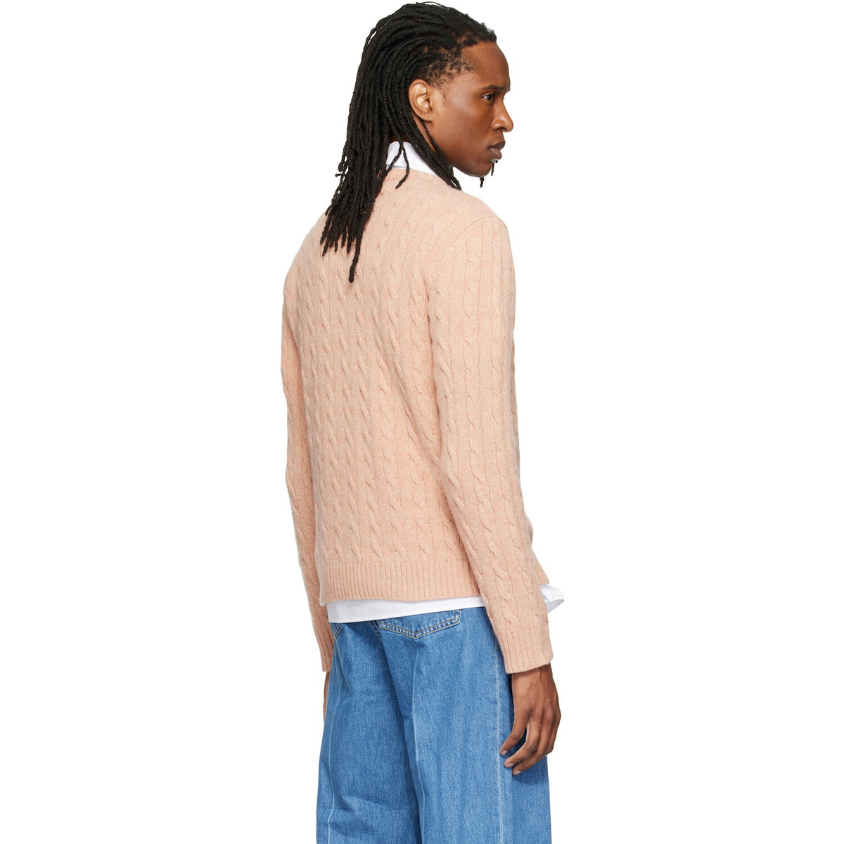 Valentino Pink Cable-Knit Wool Sweater