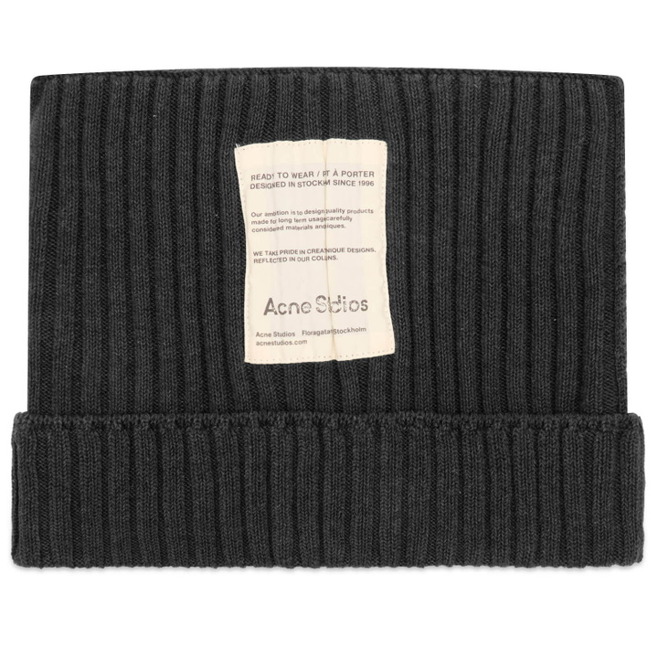 Photo: Acne Studios Men's Koton Cotton Beanie in Dark Grey Melange 